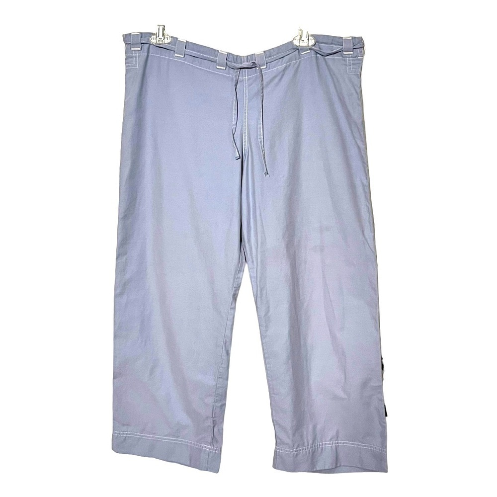 Prana Wide Leg Drawsting Capris Size Small Light Blue
